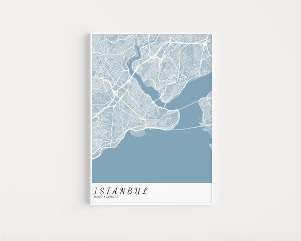 Stadtkarte "Classic" mit weißem Rahmen