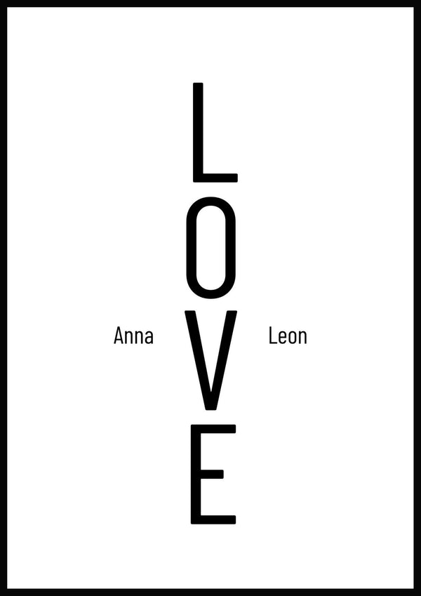 LOVE Poster I mit schwarzem Rahmen