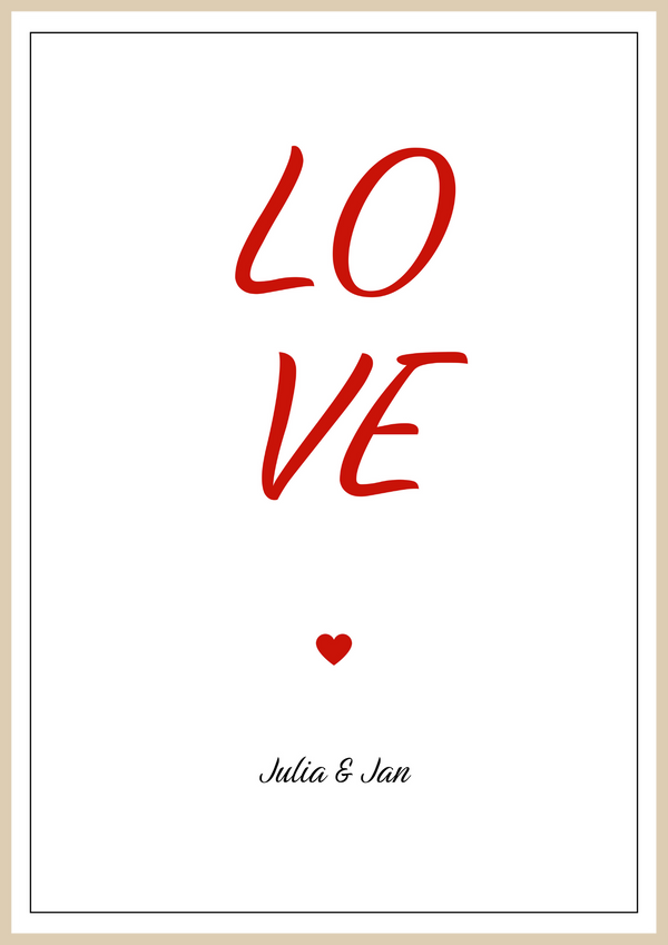 LOVE Poster I mit Holzrahmen