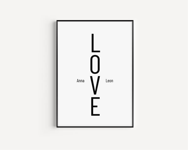 LOVE Poster I mit schwarzem Rahmen