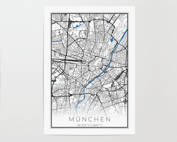 Stadtkarte "Classic" ohne Rahmen